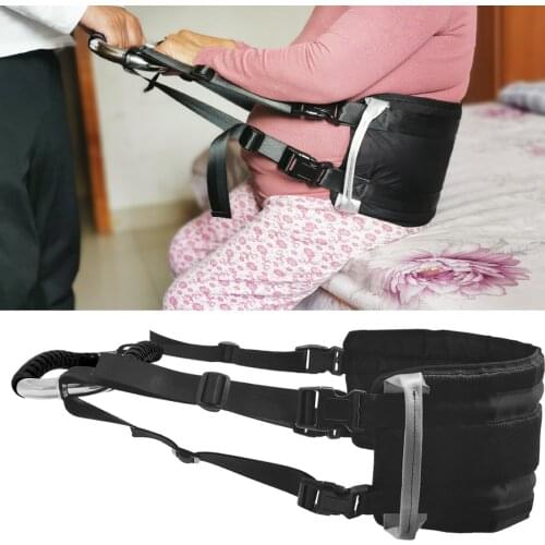 Patient Elderly Senior Help Getting Pull Up Sit to Stand Aids Transfer Gait Belt Medical Lift Sling Strap Grab Bar Black Cover