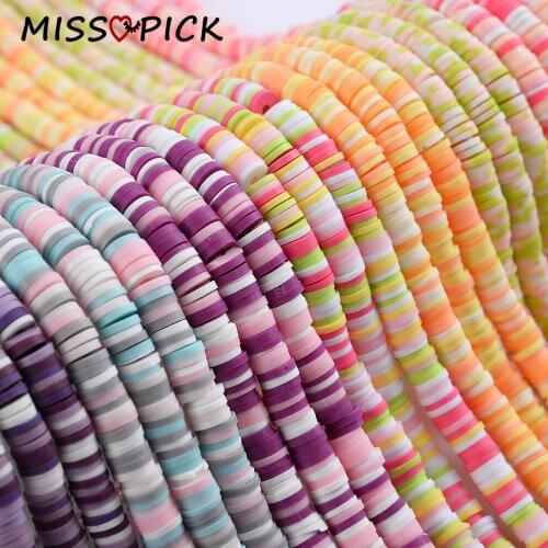 330pcs/strip 6mm Flat Round Polymer Clay Beads Chip Disk Loose Spacer Beads for DIY Handmade Jewelry Making Wholesale Supplier