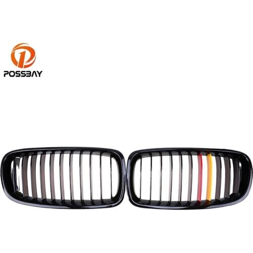 POSSBAY Gloss Black Red Yellow Sport Grills Front Bumper Center Grilles for BMW 3-Series F31 335i/335iX/340i Touring 2012-2017