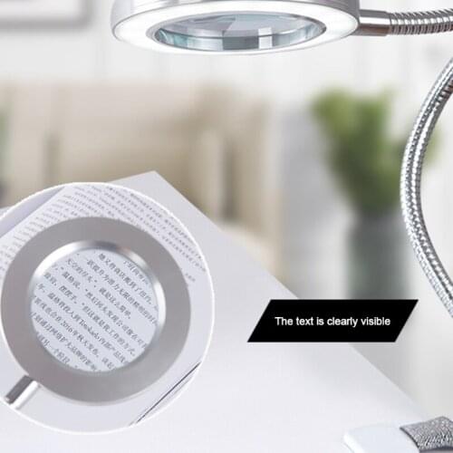 PXPD 8X Magnifying Glass Lamp with Light Magnifier Light with Clip Adjustable Desktop