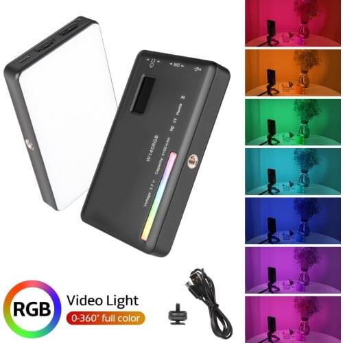 RGB Video Lights Mini LED Camera Light 3100mAh 360° Full Color Rechargable Panel Lamp Photo Video Lighting for Youtube Vlog