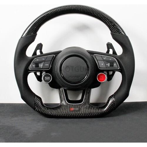 Perforated Leather Carbon Fiber Steering Wheel Fully Alcantara for Audi RS3 RS4 RS5 A3 A4 A5 S3 S4 S5 2017-2021