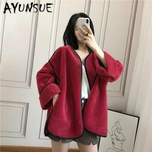 Sheep Shearing Real Fur Coat Autumn Winter Coat Women Clothes 2020 100% Wool Jacket Women Korean Fashion Fur Tops 818001 YY1905