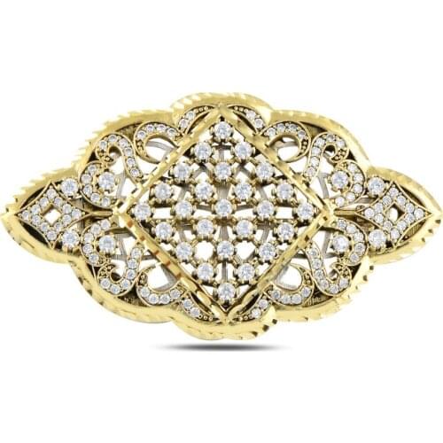 Silverlina Silver Zircon Stone Authentic Brooch