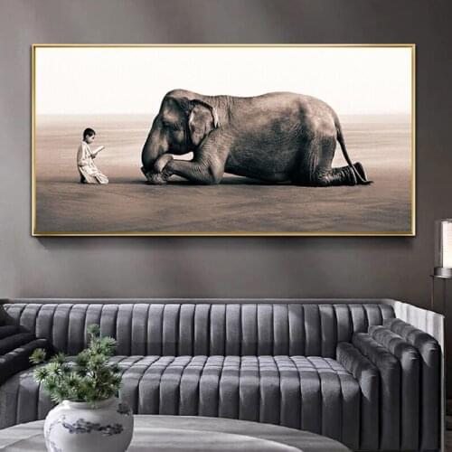 Nordic Buddha Modern Canvas Painting Poster Prints Zen Home Decoration Kid Elephant religion Art Wall Picture For Living Room