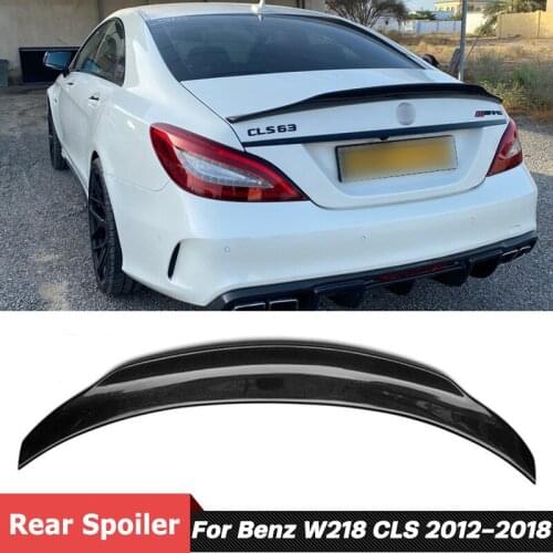 PSM Style Carbon Fiber Material Back Trunk Wing Rear Spoiler For Benz W218 CLS Class Car Tuning 2012-2018