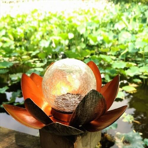 Solar Light Creative Lotus Shape Floor Outdoor Landscape Garden Light Warm Soft Light LED Outdoor Consumption Reduction Light