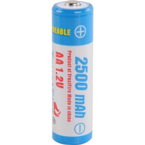 TrustFire 1.2V 2500mAh AA Ni-MH Battery 4pcs Smallest Nipple Top 500 Cycle Times Rechargeable Batteries for Electronic Toy