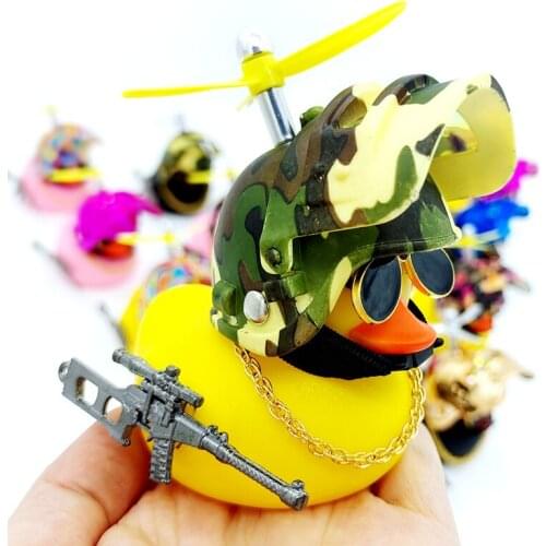 Helmet Duck Car Decoration Cycling accessories Broken Wind Small Yellow Duck Car Accessories Interior Bike Motor Ornament Gift
