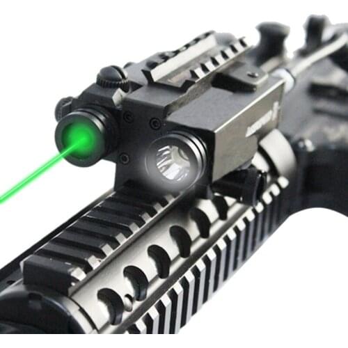 Military Tactical Green/Red/IR Laser Sight with LED Flashlight Combo fit AR15 M4 Picatinny Rail Airsoft Rifle for Night Hunting