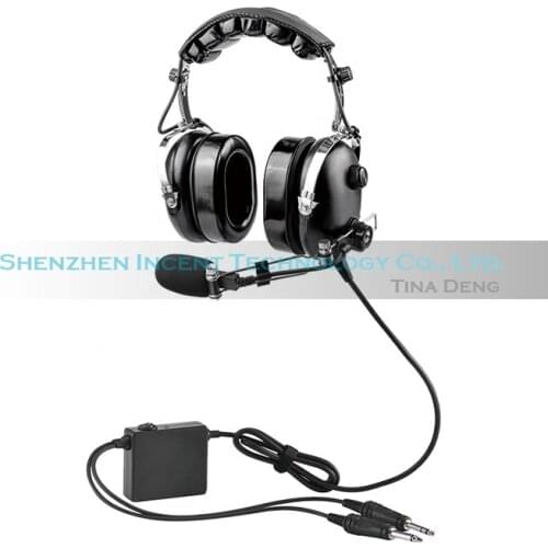 VOIONAIR Black Professional Pilot Headset ANR Aviation Headset (Active Noise Reduction)