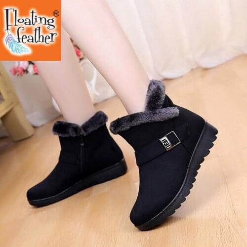Women Snow Boots Warm Short Fur Plush Winter Ankle Boot Plus Size Platform Ladies Suede Zip Shoes Female Comfort Drop Shipping