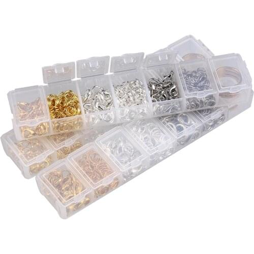 1box 5 6 7mm Iron Closed Jump Rings Spite Rings/Lobster Clasps/Finger Rings for Jewelry Findings Accessories Kit Box Wholesale