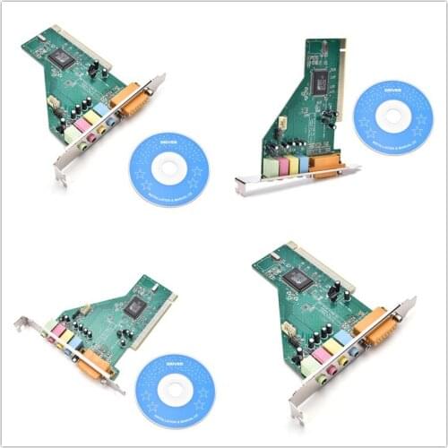 1Pc 4 Channel 5.1 Surround 3D PC PCI XP/7/8/10 Sound Audio Card w/Game MIDI Port Sound Card for PC Windows