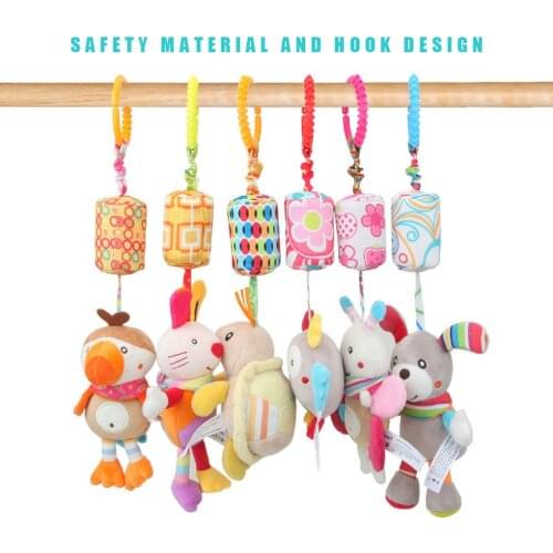 1pcs Cartoon Baby Toys 0-12 Months Bed Stroller Baby Mobile Hanging Rattles Newborn Plush Infant Toys for Baby Boys Girls Gifts
