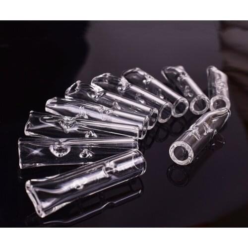 10pcs Crystal Clear & Assorted Colors Glass Pre-Rolled Flat Tips Paper Cones Joint & Blunt Filter Tips Weed Smoking Accessories