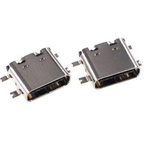 100pcs USB 3.1 Type C Connector 16 Pin Receptacle Right Angle SMT Female Socket Surface Mount cost-effective 5 Amps Vbus