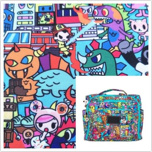 148cm Width Cartoon Dinosaur Printing Canvas Fabric For Cushion Cover/Diy Handbag/Slipcover/Curtain DIY Sewing