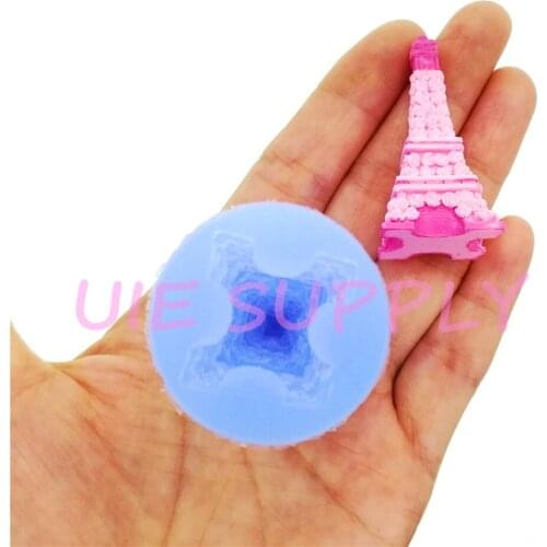 FYL799U 44.2mm x 20.8mm 3D Tower Silicone Mold Fondant Decoration Craft Resin Art Miniaturesweets Pendant Making FOOD SAFE