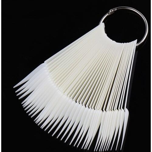 40pcs Nail Art Display Board Practice Card Salon Sharp Long Nail Art False Tips Color Card Practice