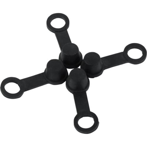 4x Black Motorcycle Rubber Brake Bleed Nipple Grease Screw Cap Dust Cover fit for 8mm Motorbike Dirt Bike ATV Quads