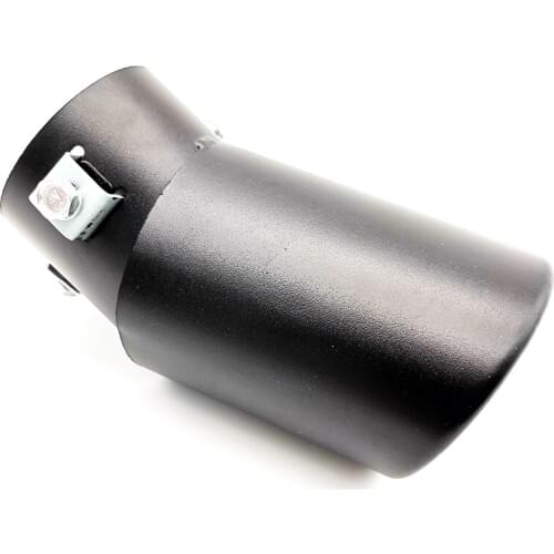 62MM Universal Car Exhaust Pipe Tip Oval Slant Muffler Black matte Stainless Steel