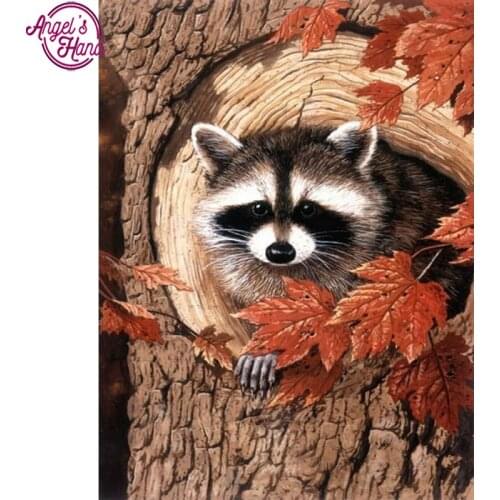 3D Full Diamond Mosaic DIY Diamond Painting Cross Stitch animal Pattern Resin square Drill Diamond Embroidery cute Raccoon