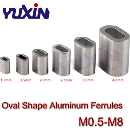 M0.5-M8 Aluminum Cable Crimps Sleeve Single Hole Ferrules Crimping Loop Oval Wire Rope Clip Swage Fittings