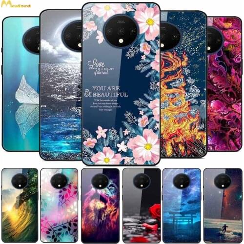 Tempered Glass Case For Oneplus 7T Cases Cute Lion Rose Phone Case For Oneplus 7 7T Pro Cover One Plus 7 T 7Tpro Coque Capas