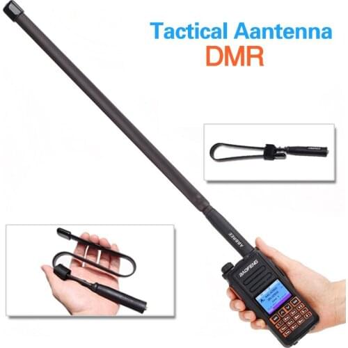 ABBREE SMA-Female Dual Band Folding Tactical Antenna for Baofeng Digital Walkie Talkie DMR DM-860 DM-1701 DM-X Ham Two Way Radio