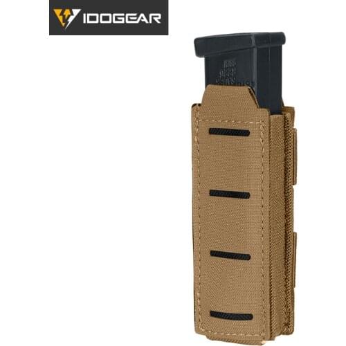 IDOGEAR Tactical LSR 9mm Laser Cut Mag Pouch Single Mag Carrier MOLLE Pouch Airsoft 3568