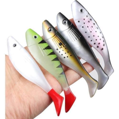 JOHNCOO 3pcs 110mm 11.5g Big Size Soft Fishing Lure 5 Colors Rubber Bait for Fishing Artificial Bait Wobblers Swimming bait