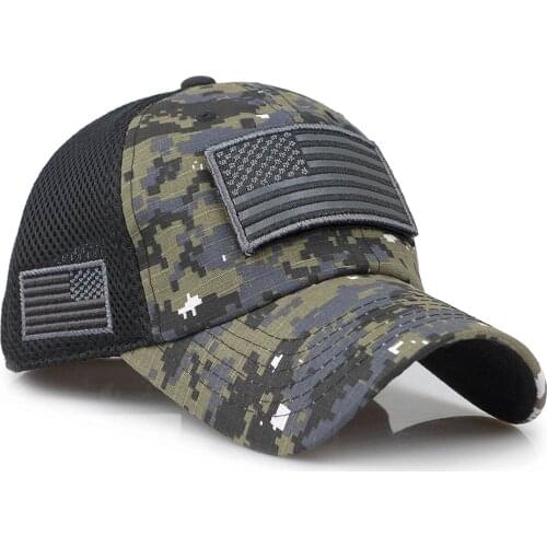 2021 Independence Day Camouflage American Flag Patch Embroidered Mesh Cap Mens Cap Summer Fashion Casual Mens Baseball Cap