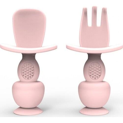 1Set Children Spoon Fork Smooth Surface No Burr Food Grade Material Baby Solid Feeding Spoon Set Grow up Utensils