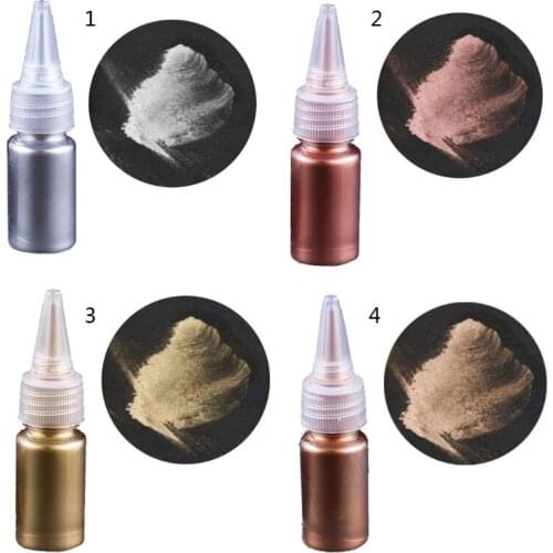 U90E 4 Colors Metal Brozne Golden Pearl Powder Epoxy Resin Colorant Glitter Marble Metallic Pigment Resin Dye Jewelry Making