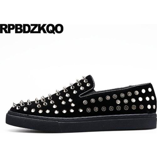 Metal Fashion Rivet Driving Hidden Height Increasing Shoes Chic Spike Dandelion Elevator Black Stud Men Soft Soled Summer Prom