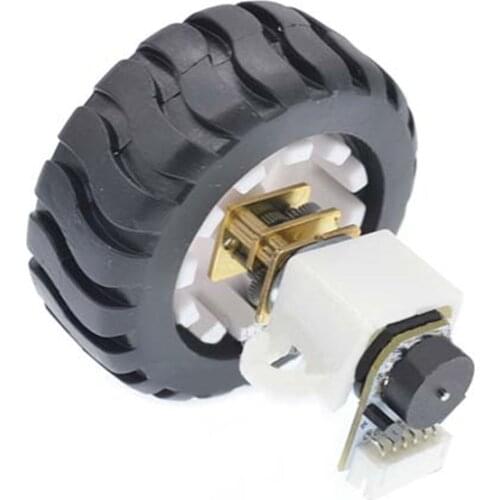 DC 6V Encoder Motor N20 Electric Micro Speed Gear Motor with 43MM Rubber Wheels Mounting Bracket Encoder Reduction Gear Motor