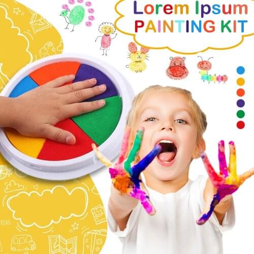 6colors Diy Ink Pad Stamp Finger Painting Craft Cardmaking Large Round For Kids Education Drawing Interactive Baby Toys