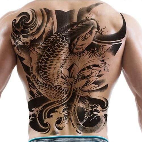 New Big Back Tattoo Stickers Big Tattoo Flash Tattoo Waterproof Female Men Body Art Flower Arm Temporary Tattoo Sticker