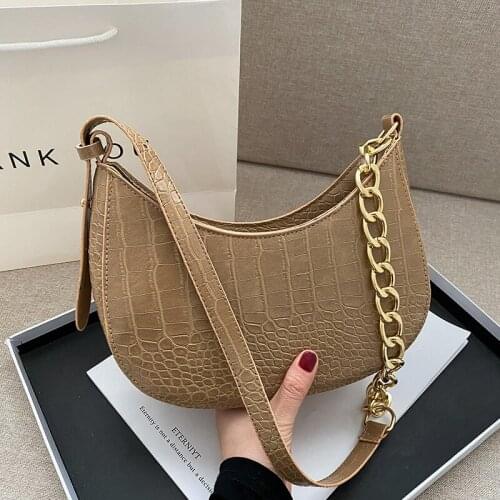 2021 New Women Underarm Bag Retro Crocodile pattern Color Ladies Hobos Handbags Fashion Design Girls Small Shoulder Bags Pocket