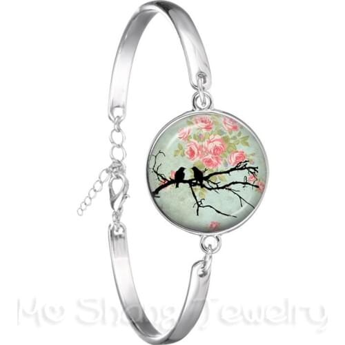 New Beautiful Green Hummingbird Bracelet Birds Art Picture 18mm Glass Cabochon Dome Bioshock Infinite Bird Jewelry For Women