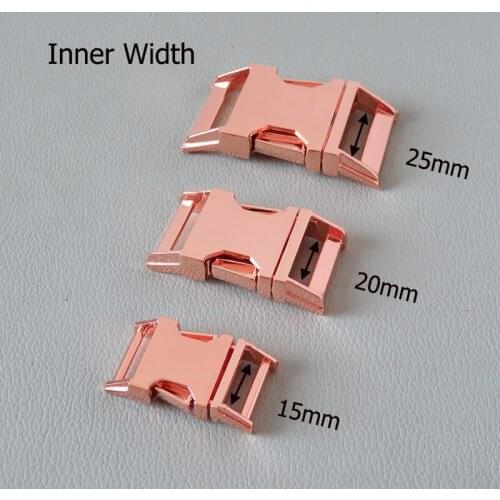 50Pcs/Lot Rose Gold Strong Metal Release Buckle Ring Belt Clasp Webbing Straps Clip Hook For Dog Pet Collar Sewing DIY Accessory