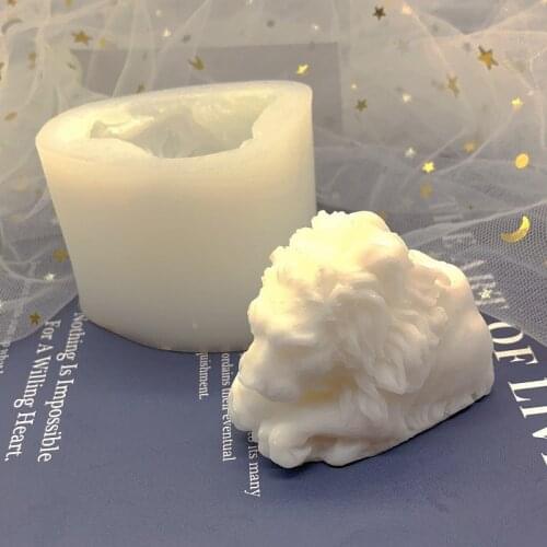Lying Lion Scented Candle Silicone Mold Half-length Squatting Lion Home Decoration Silicone Mold Plaster Mold Candle Making