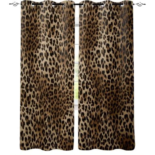 Leopard Print Blackout Curtains For Living Room Bedroom Window Treatment Blinds Drapes Kitchen Curtains