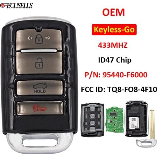 OEM Smart Proximity Remote Car Key 433Mhz NCF2951X / HITAG 3 / 47 Chip PN: 95440-F6000 / TQ8-FO8-4F10 for Kia Cadenza 2017-2019