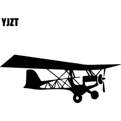 YJZT 15.6CM*6.2CM Beautiful Aircraft Plane Delicate Vinyl Decal Advanced Car Sticker Coolest Black/Silver C27-1143