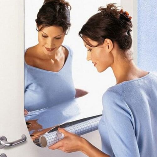 Mirror Sheets Flexible Non Glass Mirror Self Adhesive Tiles Mirror Wall Stickers for DIY Art Home Decor