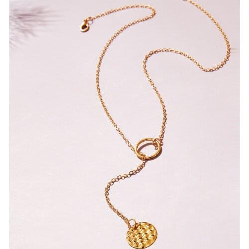 Boho Fashion Three-dimensional Circular Grain Sequin Pendant Necklaces For Women Vintage Gold Necklace Female Jewelry Party Gift