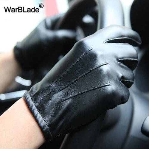 WarBLade Winter Gloves Women PU Leather Gloves Touch Screen Warm Driving Gloves Mittens Waterproof Non-Slip Full Finger Guantes