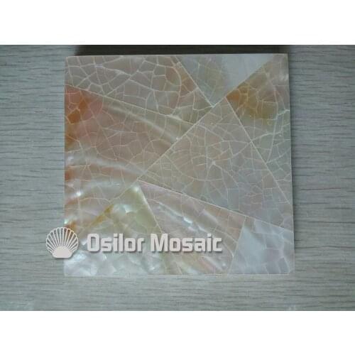 Cracked pattern 100% natural Chinese mother of pearl tile for interior house decoration polished shell tile wall tile